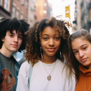 portrait of diverse teenager universal authenticity in new york on kodak portra --ar 3:2 --style raw --stylize 50 --v 5.2 Job ID: 4b827f32-3e0e-44c2-9b02-39bdcf62a594
